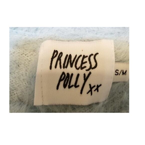 Princess Polly XX Size S/M Lt Blue Fuzzy Soft Women's Cardigan Sweater Casual-PO - Picture 5 of 7